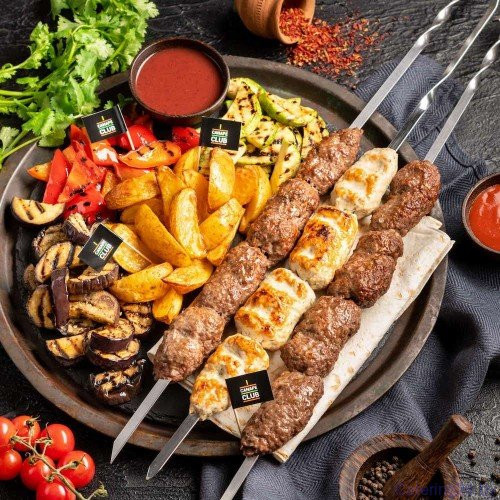 Ассорти люля с овощами гриль